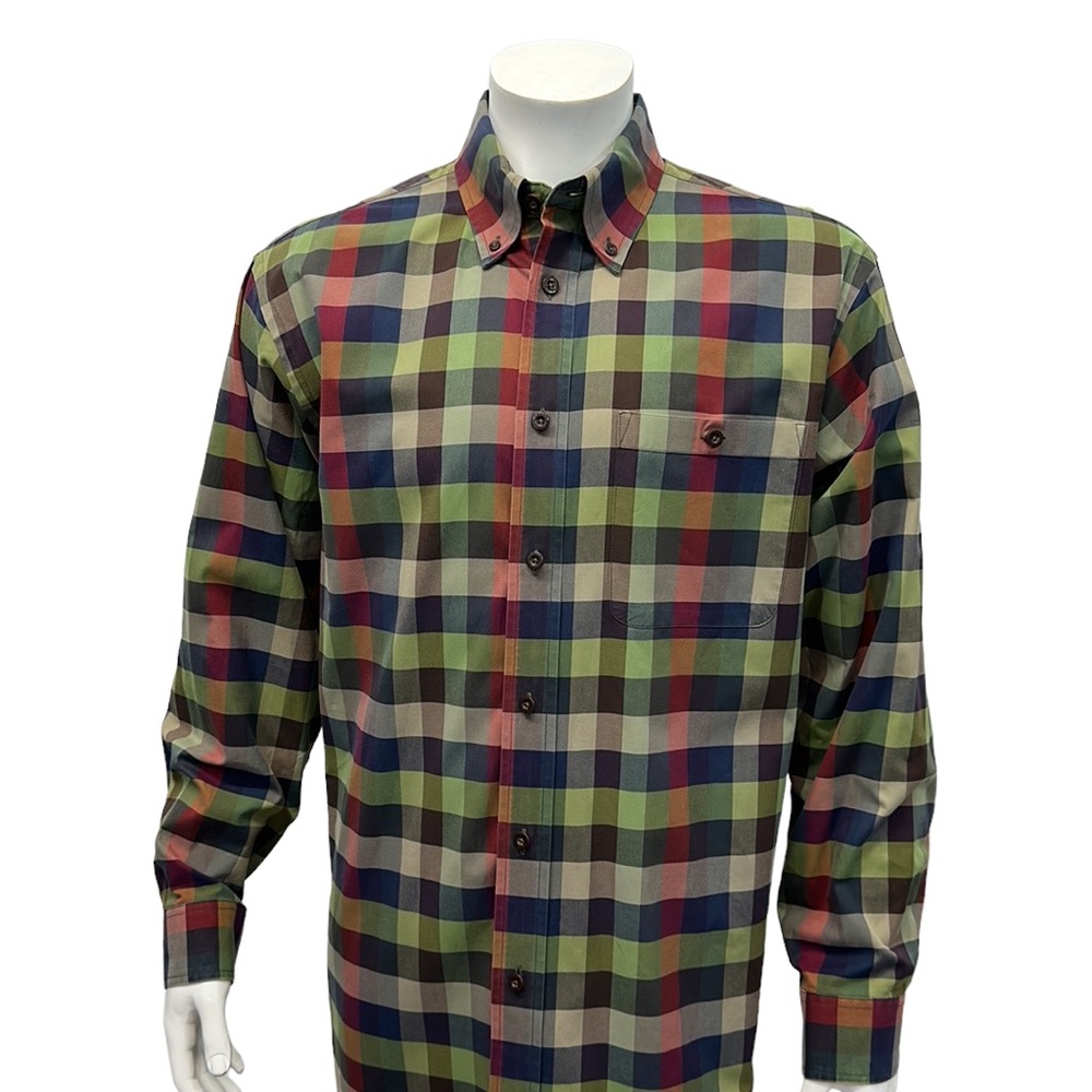 Orvis Signature Twill Multi Color Checkered Butto… - image 3